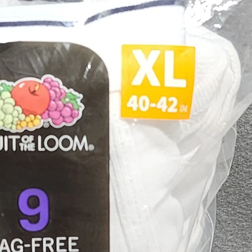 9pk Tag Free Full Cut 100% Cotton Briefs Mens Sz XL 40-42 Fruit Of The Loom NIP